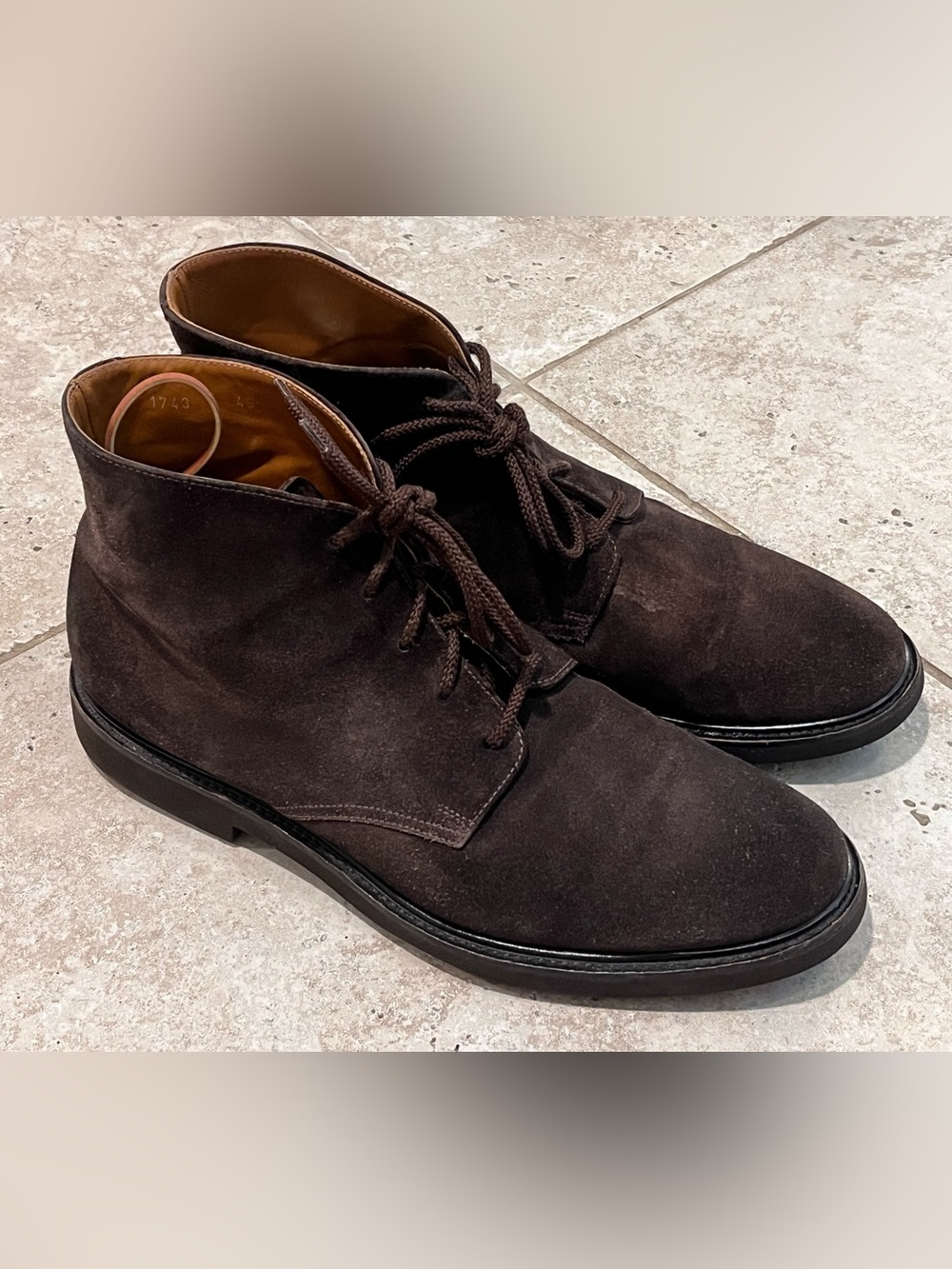 Doucal's Brown Leather Suede Chukka Boots Mens 45 11.5 Made in Italy EUC WOW!